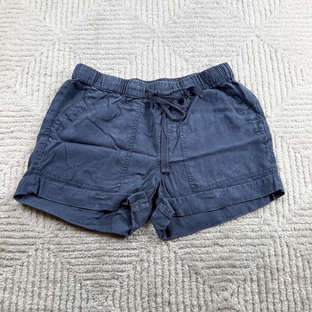 Bella Dahl Tencel Shorts Women's XS Navy Blue Coastal Summer Beachy Travel Soft